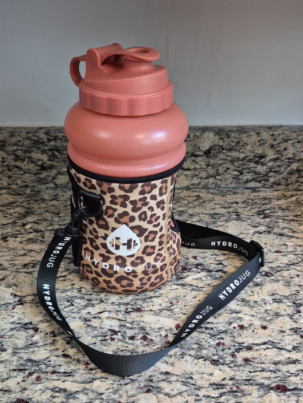 Hydrojug 73oz Water Bottle In Leopard Print Neoprene Sleeve